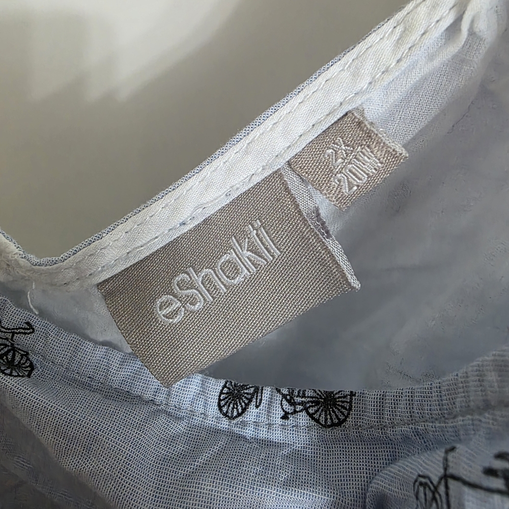 Eshakti Bicycle Print Fit And Flare Dress - Picture 3 of 5